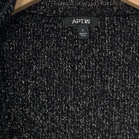 Apt 9 Size Small Metallic Black Ruffled Cardigan Whimsigoth Fairy Dark Romantic - Picture 3 of 7